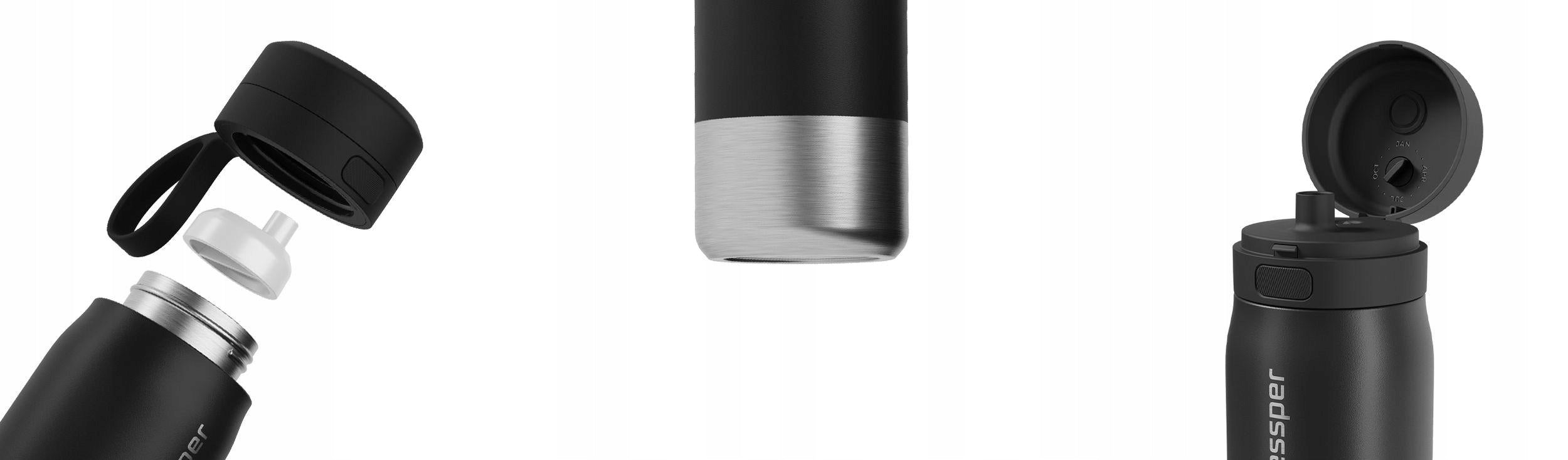 Steel water bottle Wessper B2 Actitex 700ml with water filter black Packaging status original