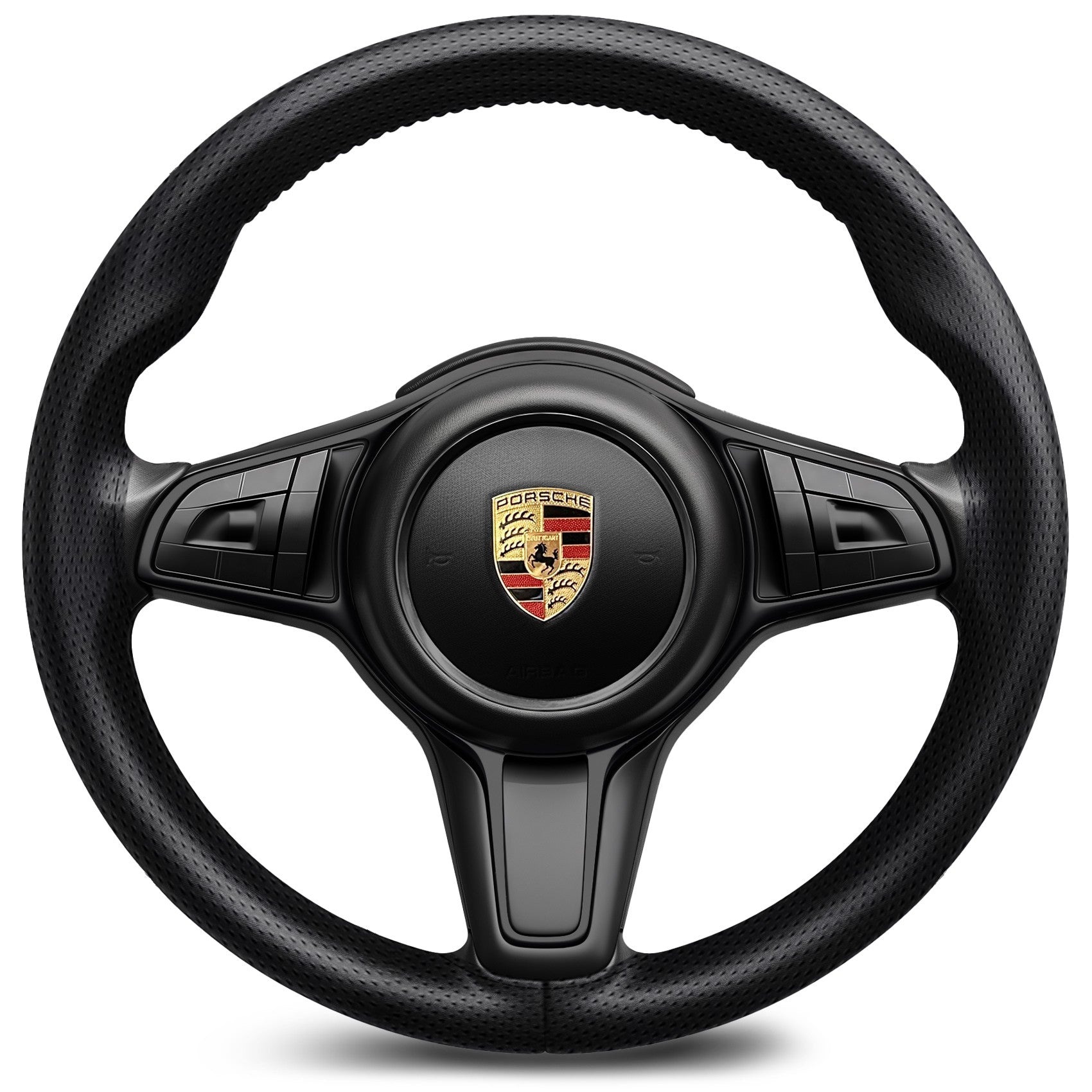 Steering Wheel Cover Embroidery Natural Leather Perforated 37-39 CM Packaging status original