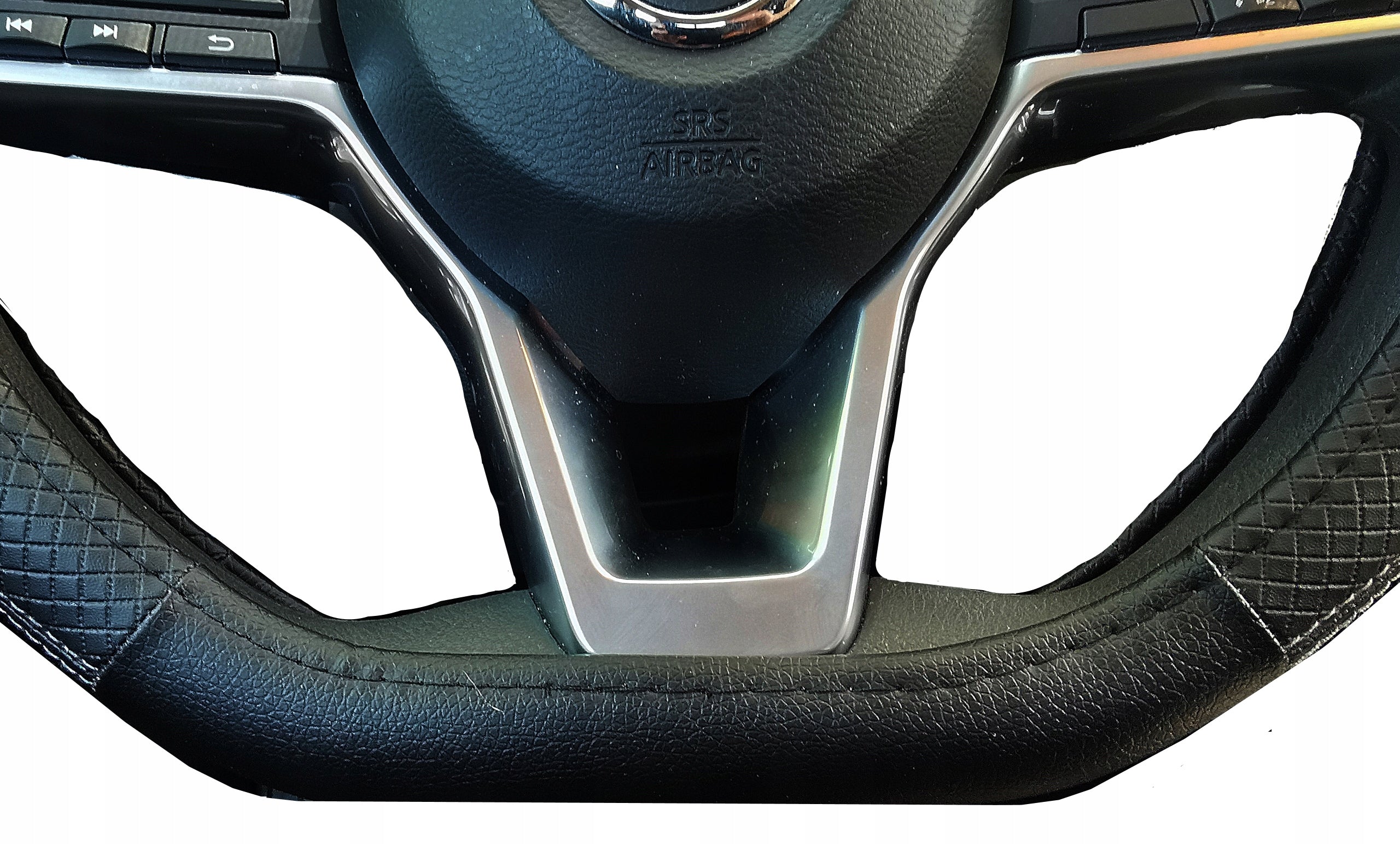 Steering Wheel Cover FLAT BOTTOM Leather Overlay BEVELED Sports Quilted