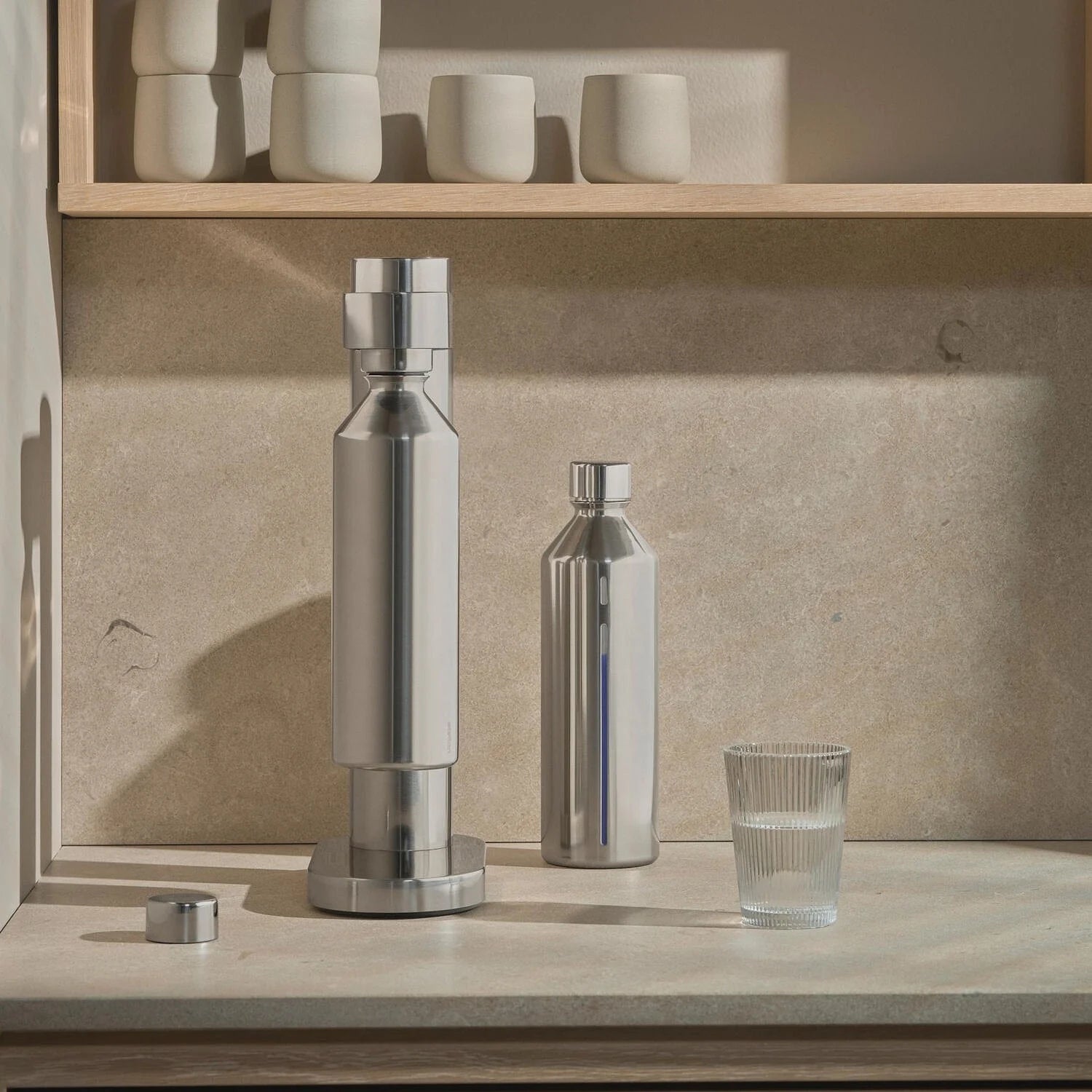 Stelton BRUS Steel Saturator Bottle 1,2 l / Silver Packaging status original