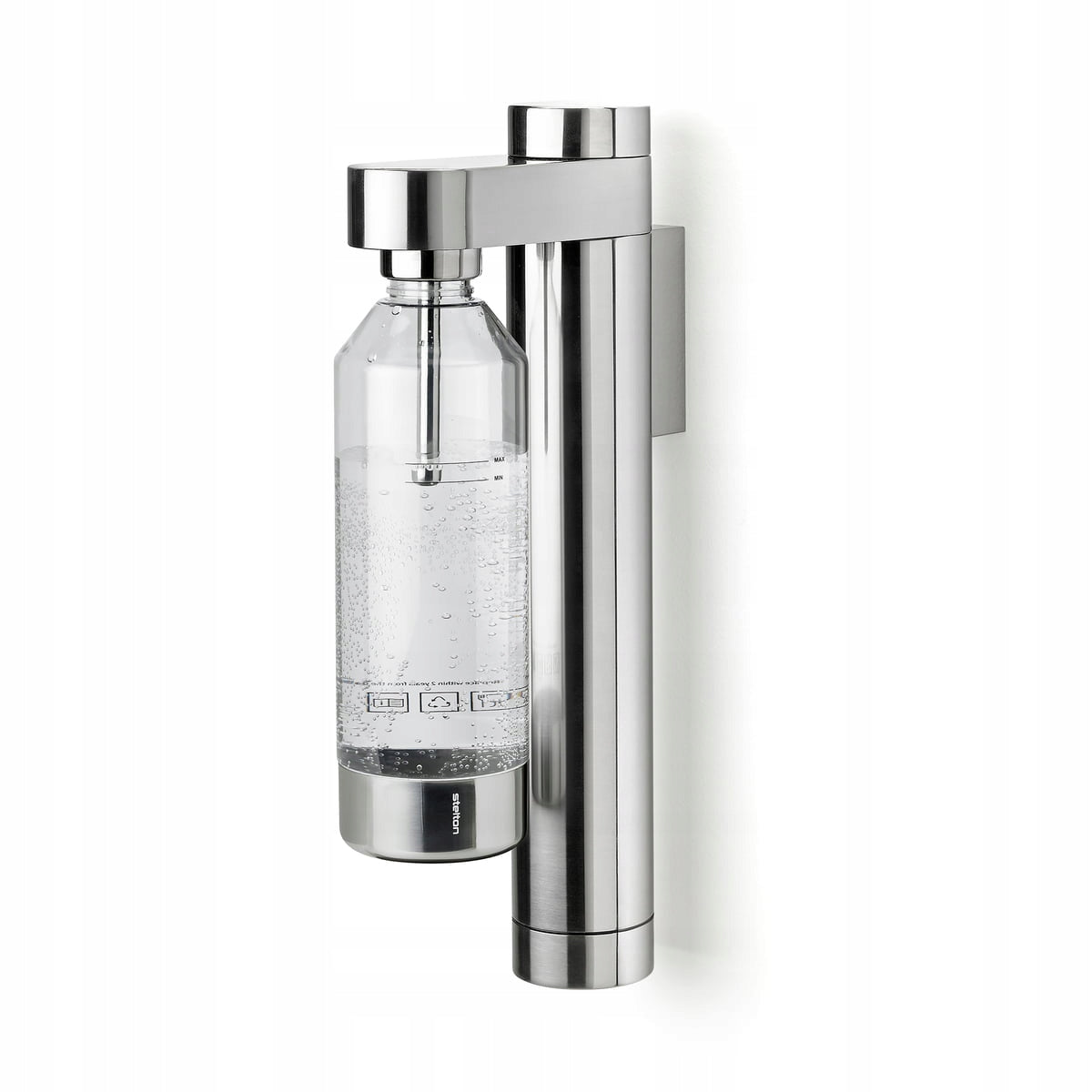 Stelton BRUS Wall Mounted Steel Saturator for Water Gasification / Silver