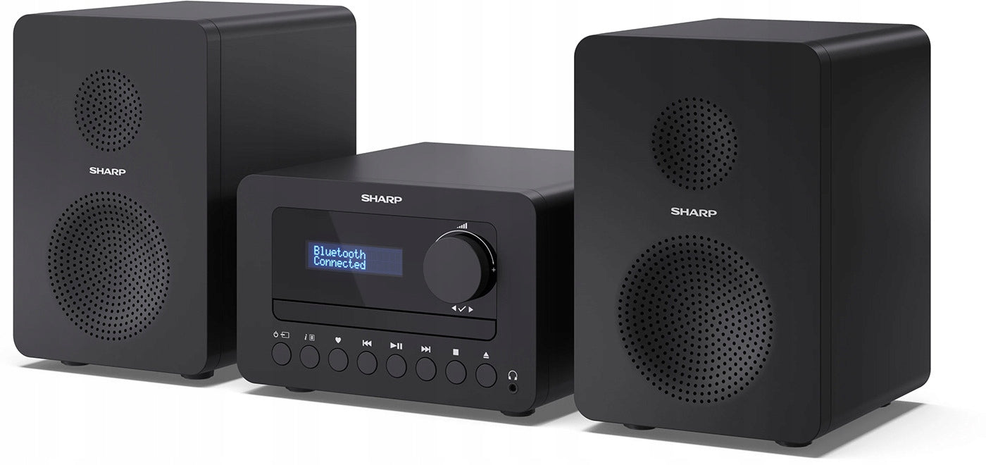 Stereo Tower Sharp XL-B520 Black Bluetooth AUX DAB+ FM USB CD 2x10 W Packaging status original