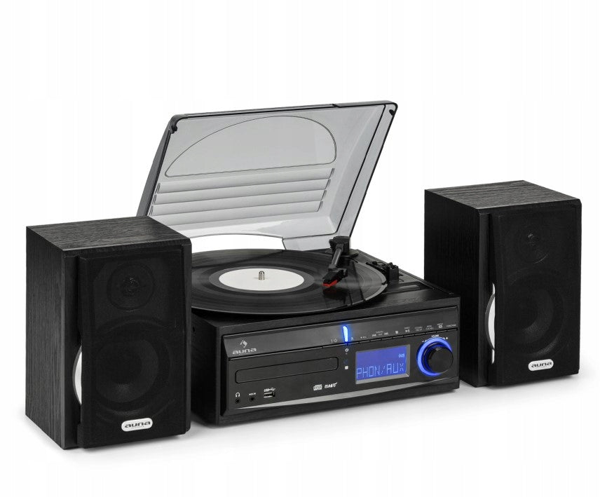 Stereo Tower, Turntable, CD, MP3 Recorder, USB SD AUX-In FM, Speakers