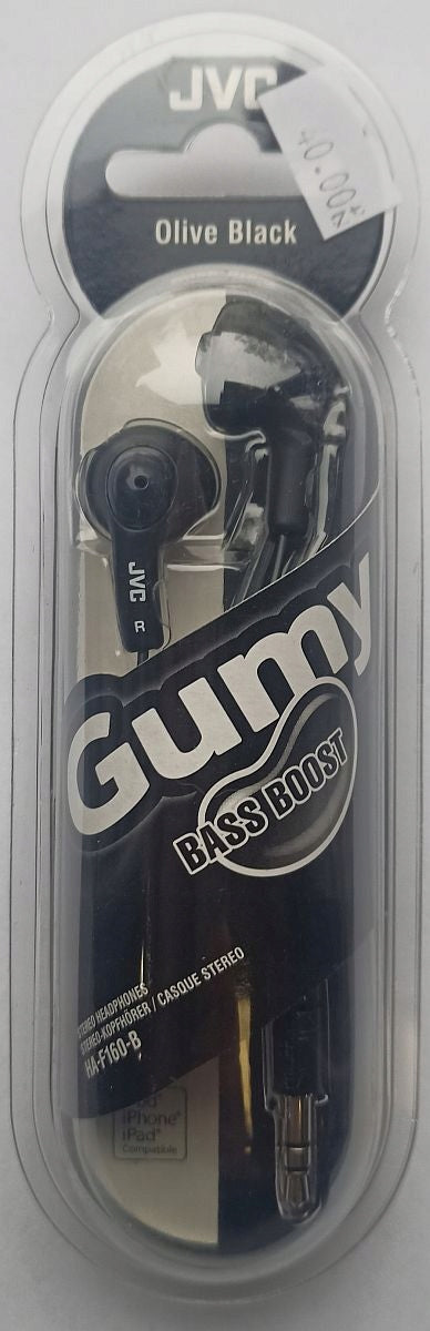 Stereo headphones JVC HA-F160 black 16 ohm jack Packaging status original
