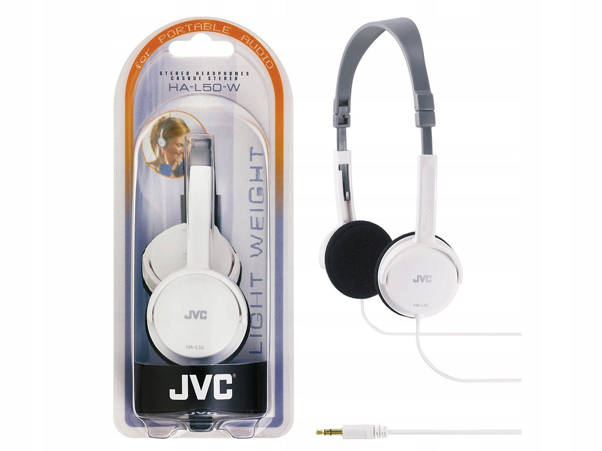 Stereo headphones white JVC HA-L50 light on-ear