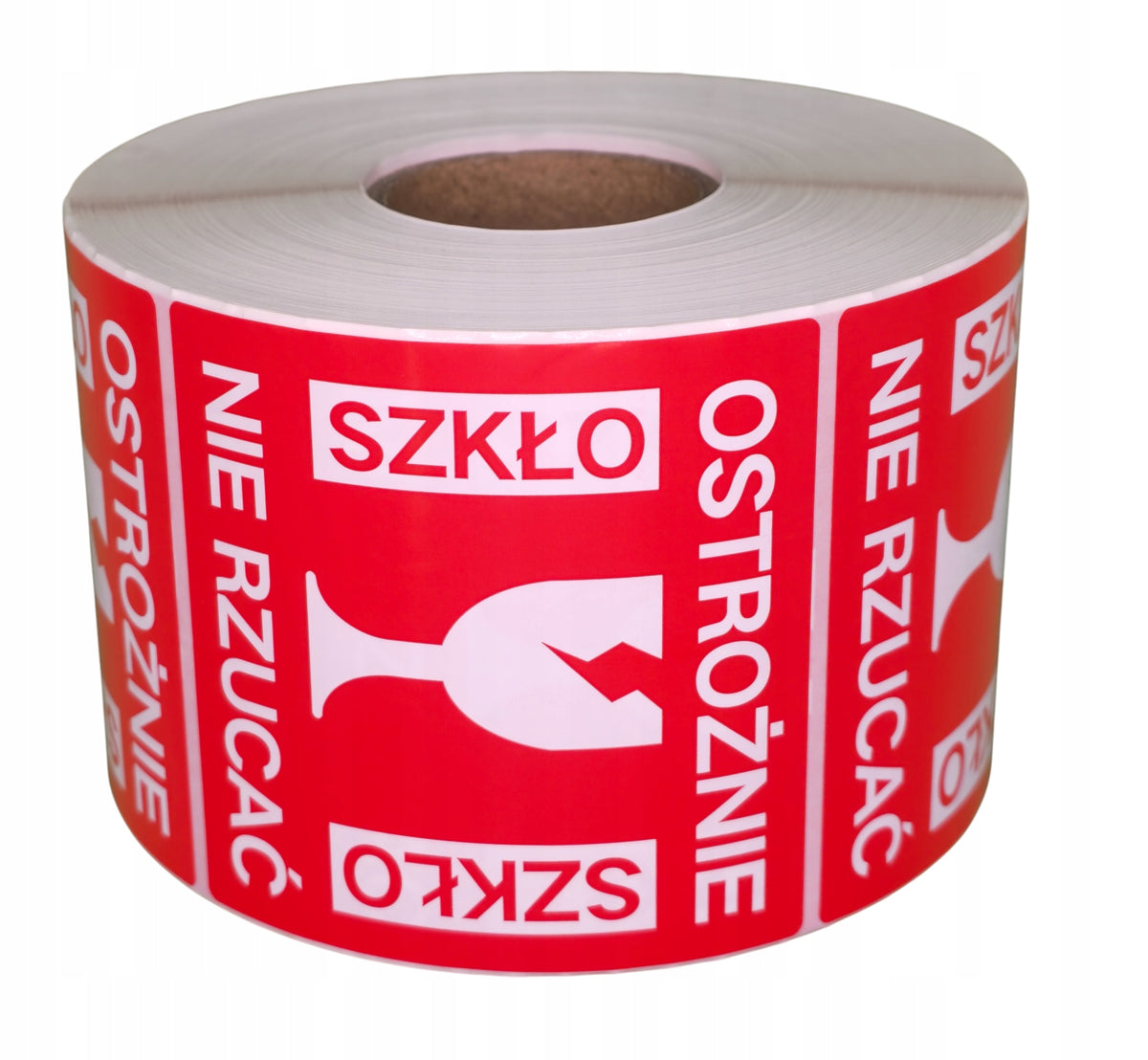 Sticker labels CAREFULLY GLASS, 77x77mm, fi 40mm, 1000 pieces
