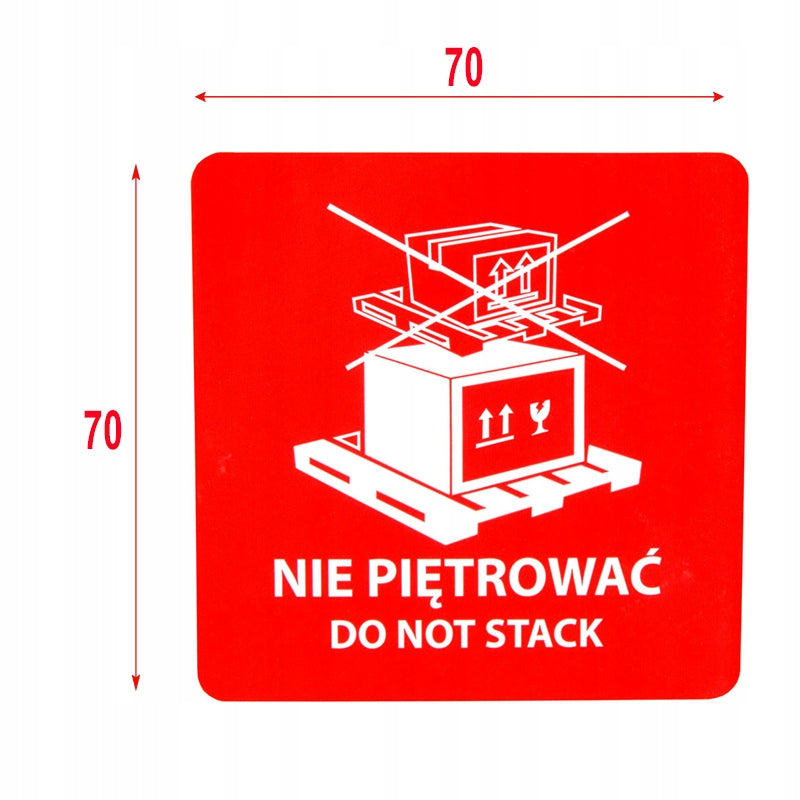 Sticker labels DO NOT STACK label 1000 pcs. Manufacturer code EOP07012111