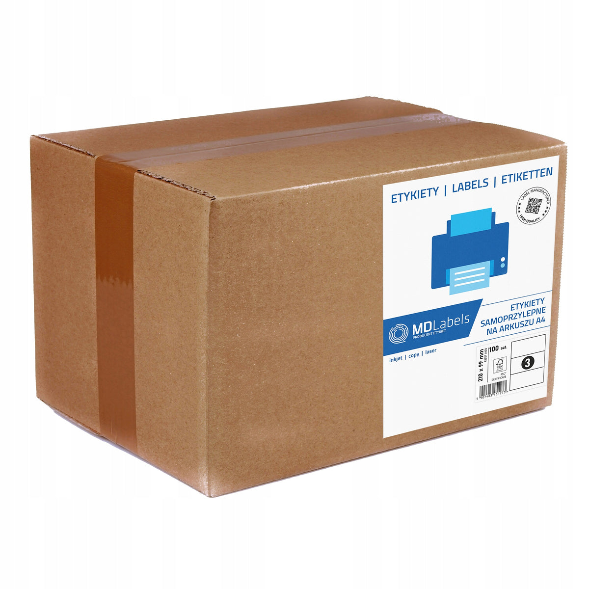 Sticker labels for a4 210x99mm 1000 sheets SELF-ADHESIVE 3000 LABELS