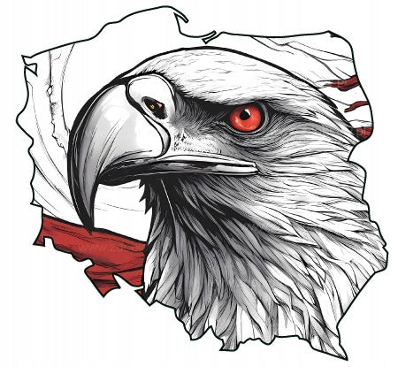 Sticker patriotic stickers eagle Polish reflective PL