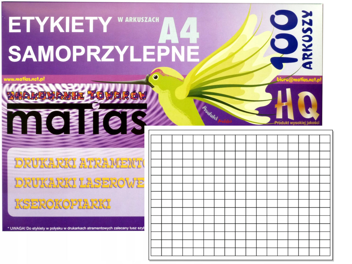 Sticker stickers 13x17 sheet A4 in GLOSS/100pcs