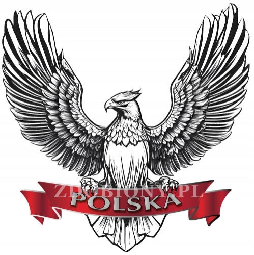 Sticker stickers patriotic eagle Poland inscription reflective ribbon