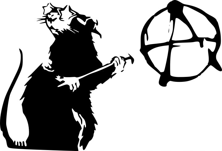 Sticker without background car BANKSY rat anarchy street art 12 x 17,7 cm