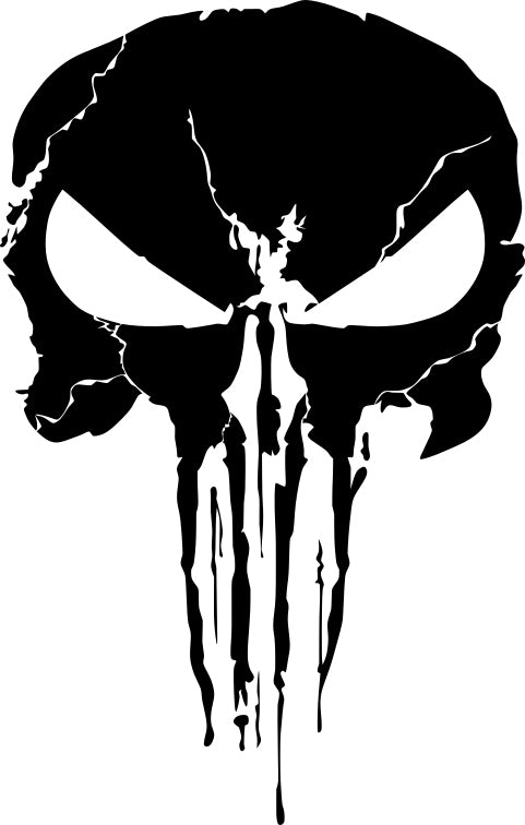 Sticker without background car SKULL PUNISHER 21 x 13,4 cm