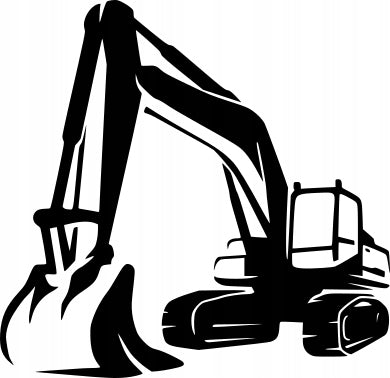 Sticker without background car construction machine EXCAVATOR CHARGER 18 x 18,6 cm