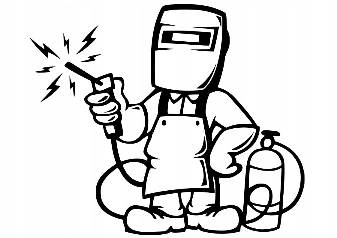 Sticker without background car helmet laptop WELDER WELDING 12 x 14,2 cm