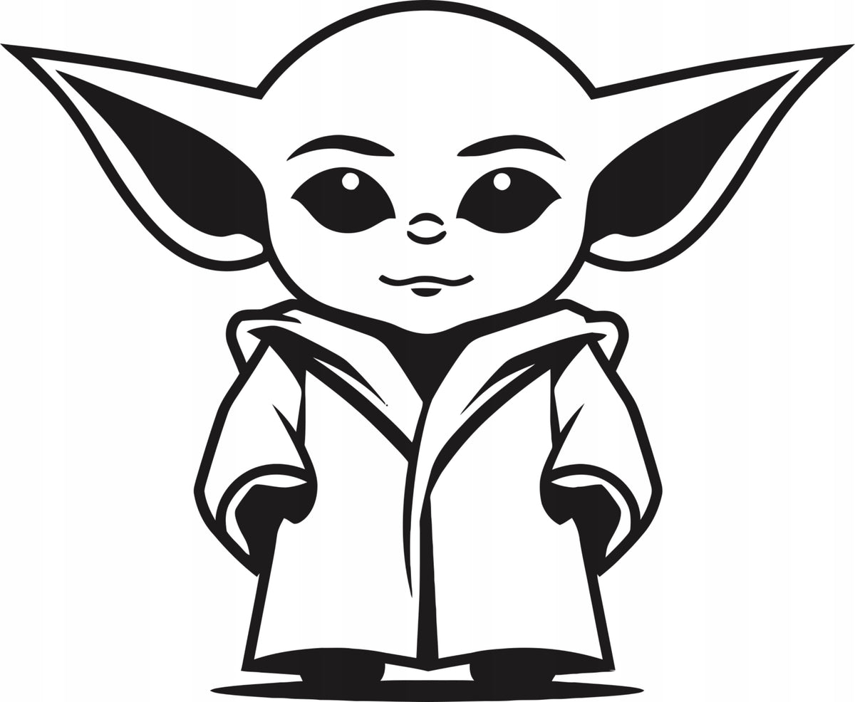 Sticker without background car motorcycle laptop glass YODA 18 x 21,9 cm