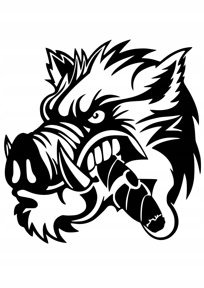Sticker without background car motorcycle laptop helmet BOAR WITH CIGAR 15 x 14,5 cm