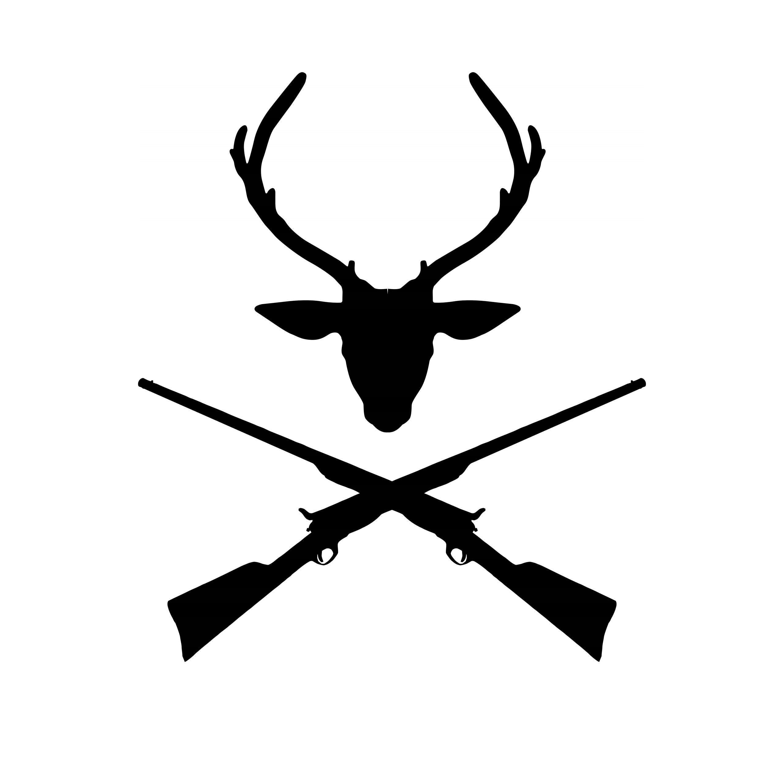 Sticker without background for car ANTLERS DEER hunting 18 x 15,5 cm