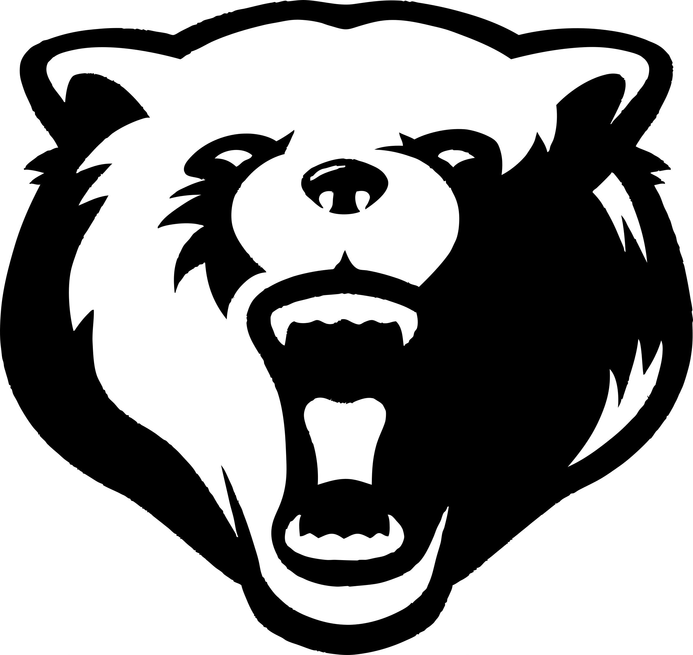 Sticker without background for car BEAR HEAD 18 x 19,0 cm