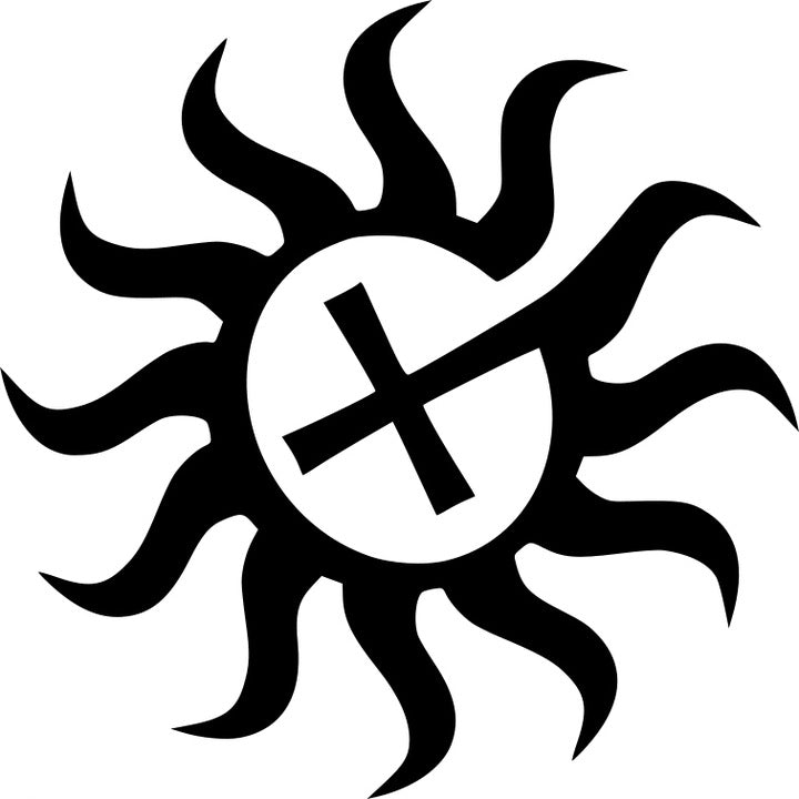 Sticker without background for car BLACK SUN symbol 12 x 12,0 cm
