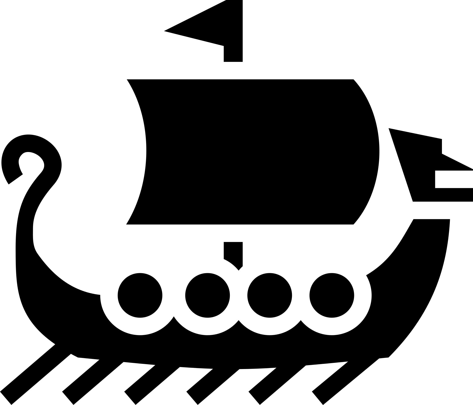 Sticker without background for car BOAT VIKINGS 15 x 17,5 cm