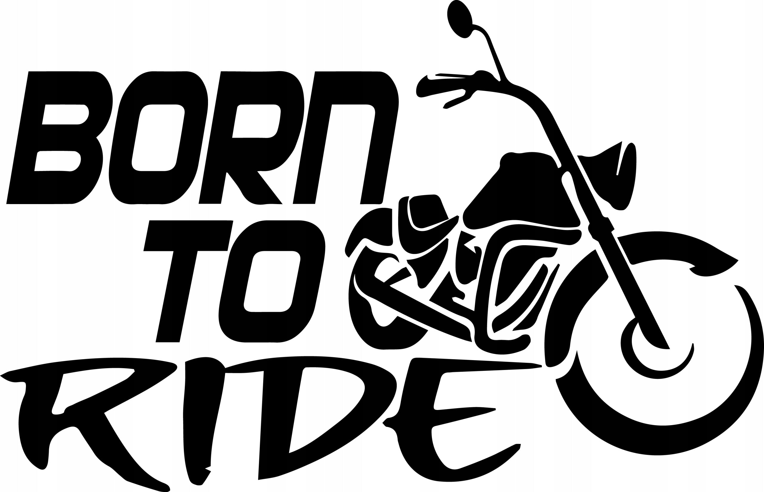 Sticker without background for car BORN TO RIDE 12 x 18,7 cm