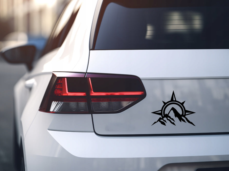 Sticker without background for car COMPASS MOUNTAINS 10 x 12,5 cm EAN (GTIN) 5904933324033