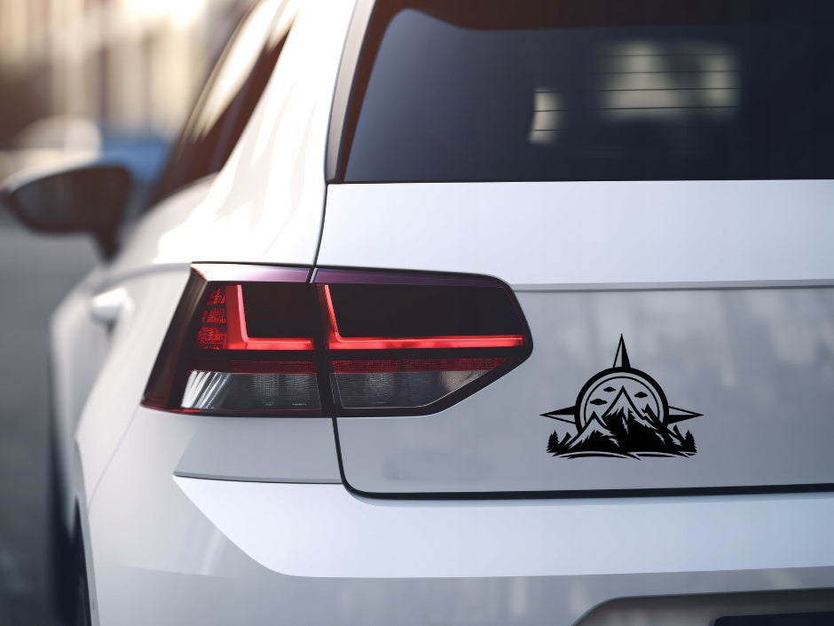 Sticker without background for car COMPASS MOUNTAINS 15 x 19,3 cm EAN (GTIN) 5904933324132