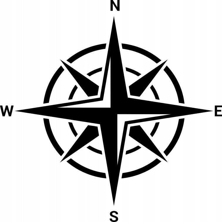 Sticker without background for car COMPASS ROSE OF WINDS trunks 15 x 14,4 cm