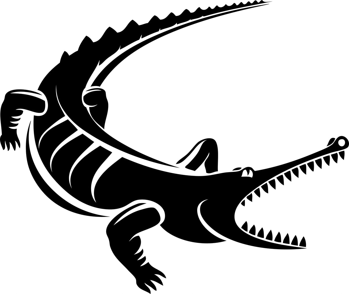 Sticker without background for car CROCODILE ALLIGATOR 15 x 17,8 cm