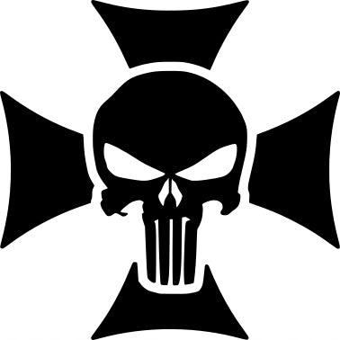 Sticker without background for car CROSS PUNISHER 12 x 12,0 cm