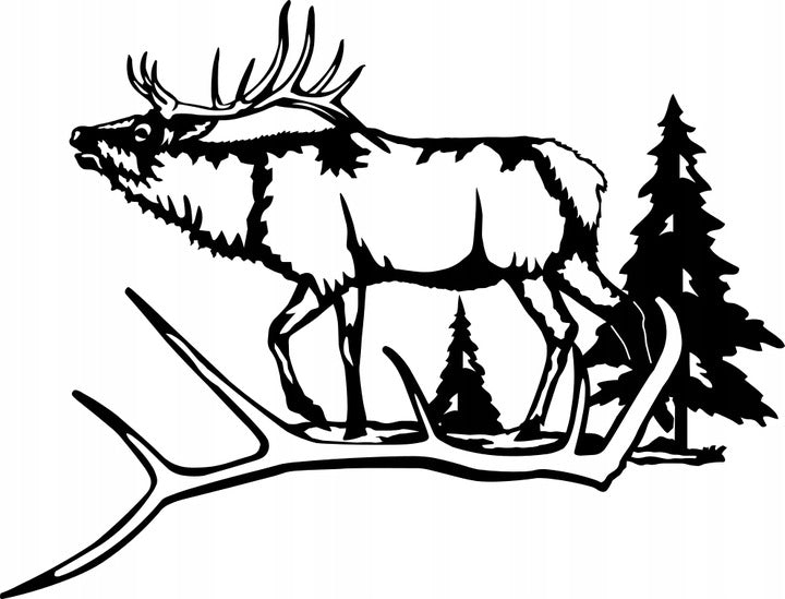Sticker without background for car DEER landscape hunter 16 x 21,0 cm