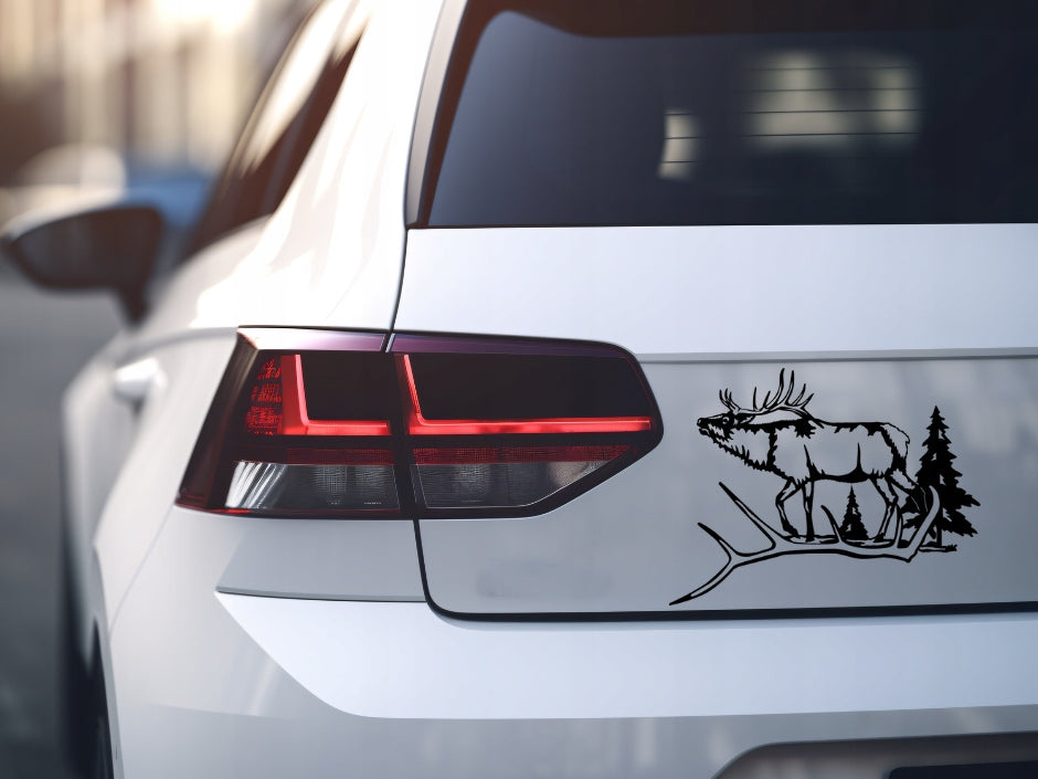 Sticker without background for car DEER landscape hunter 20 x 26,2 cm EAN (GTIN) 5904933327560