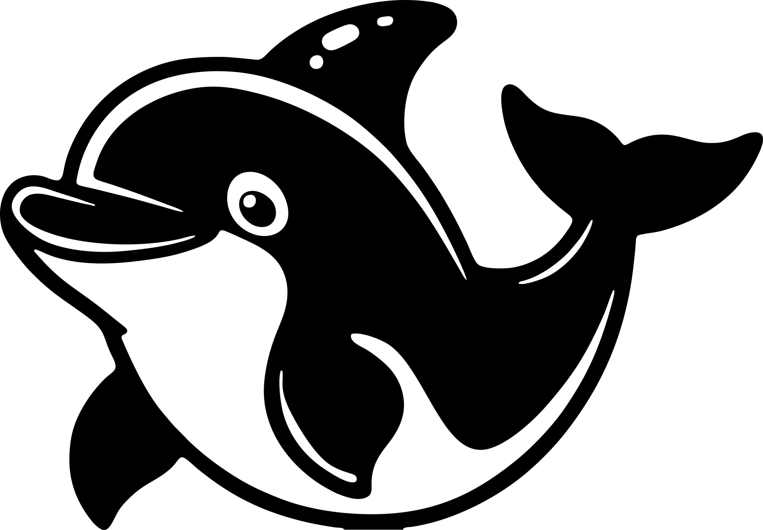 Sticker without background for car DOLPHIN 10 x 14,4 cm