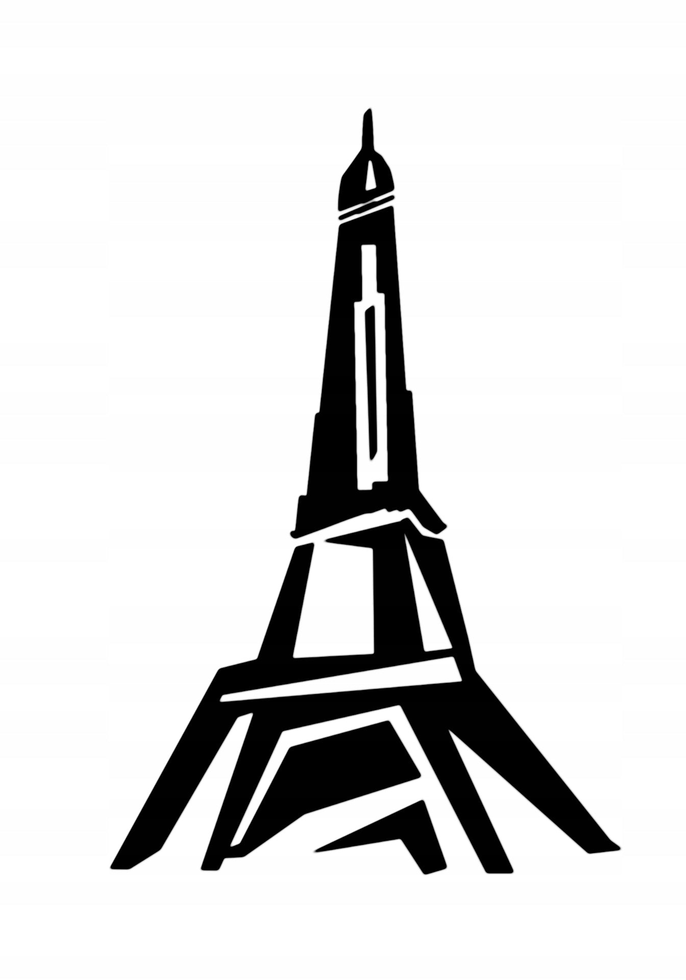 Sticker without background for car EIFFEL TOWER Paris France tribal 21 x 14,0 cm