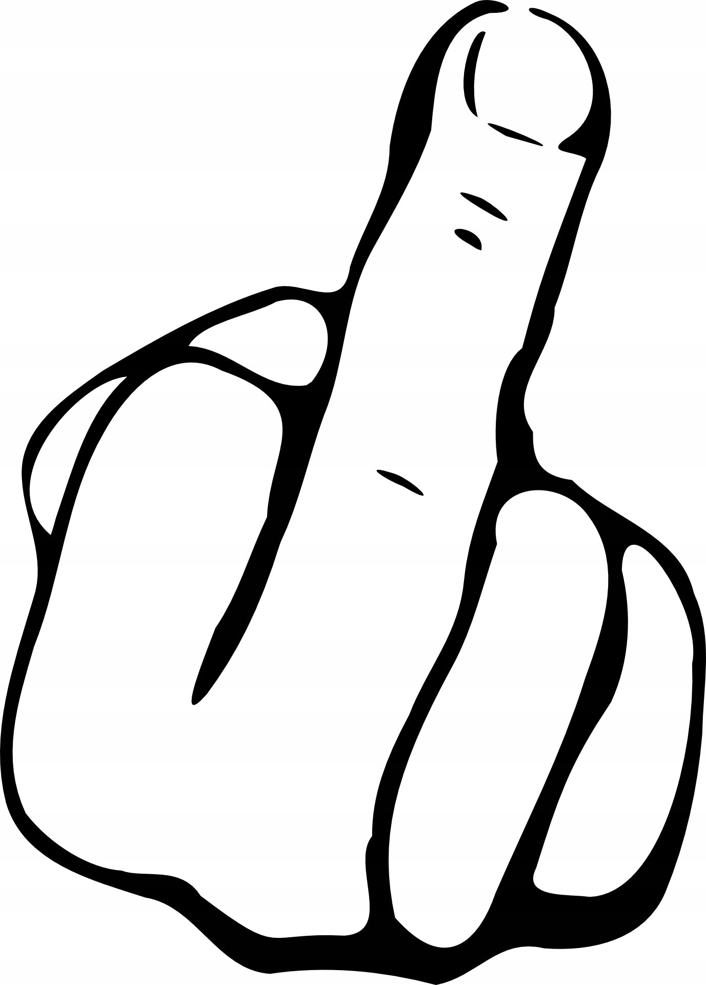 Sticker without background for car FINGER middle 15 x 10,8 cm