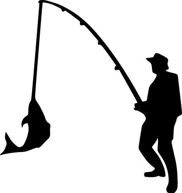 Sticker without background for car FISHERMAN fishing 15 x 14,2 cm