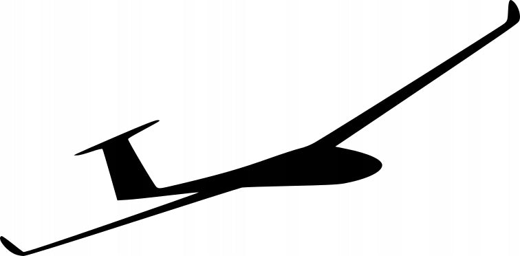 Sticker without background for car GLIDER 8 x 16,3 cm