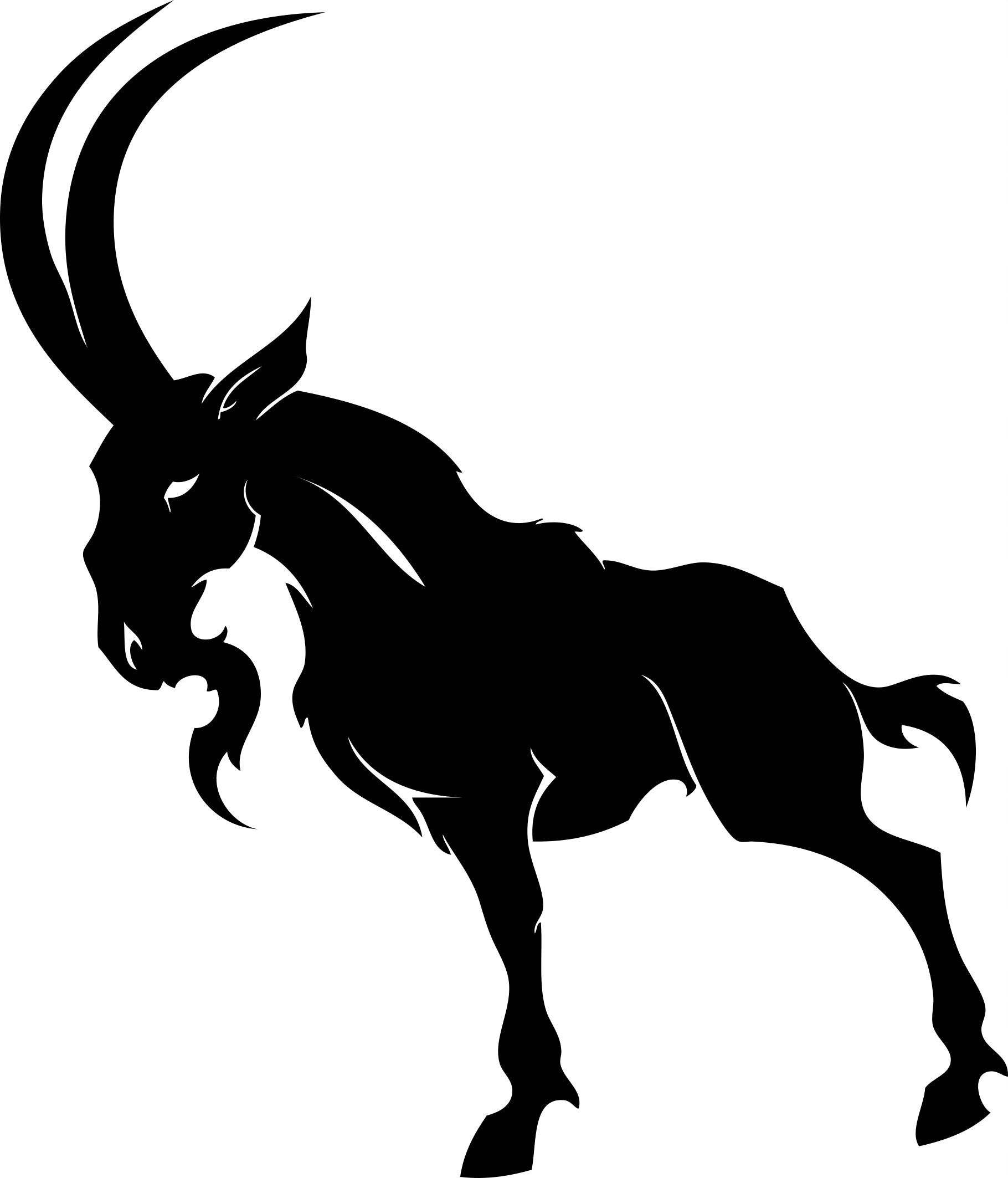 Sticker without background for car GOAT BULL WITH BEARD 18 x 15,4 cm