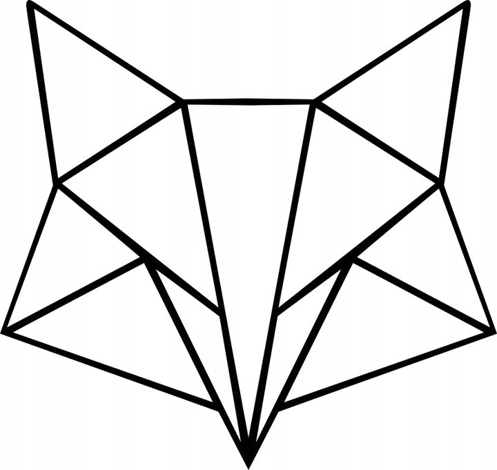 Sticker without background for car Geometric FOX 10 x 10,6 cm