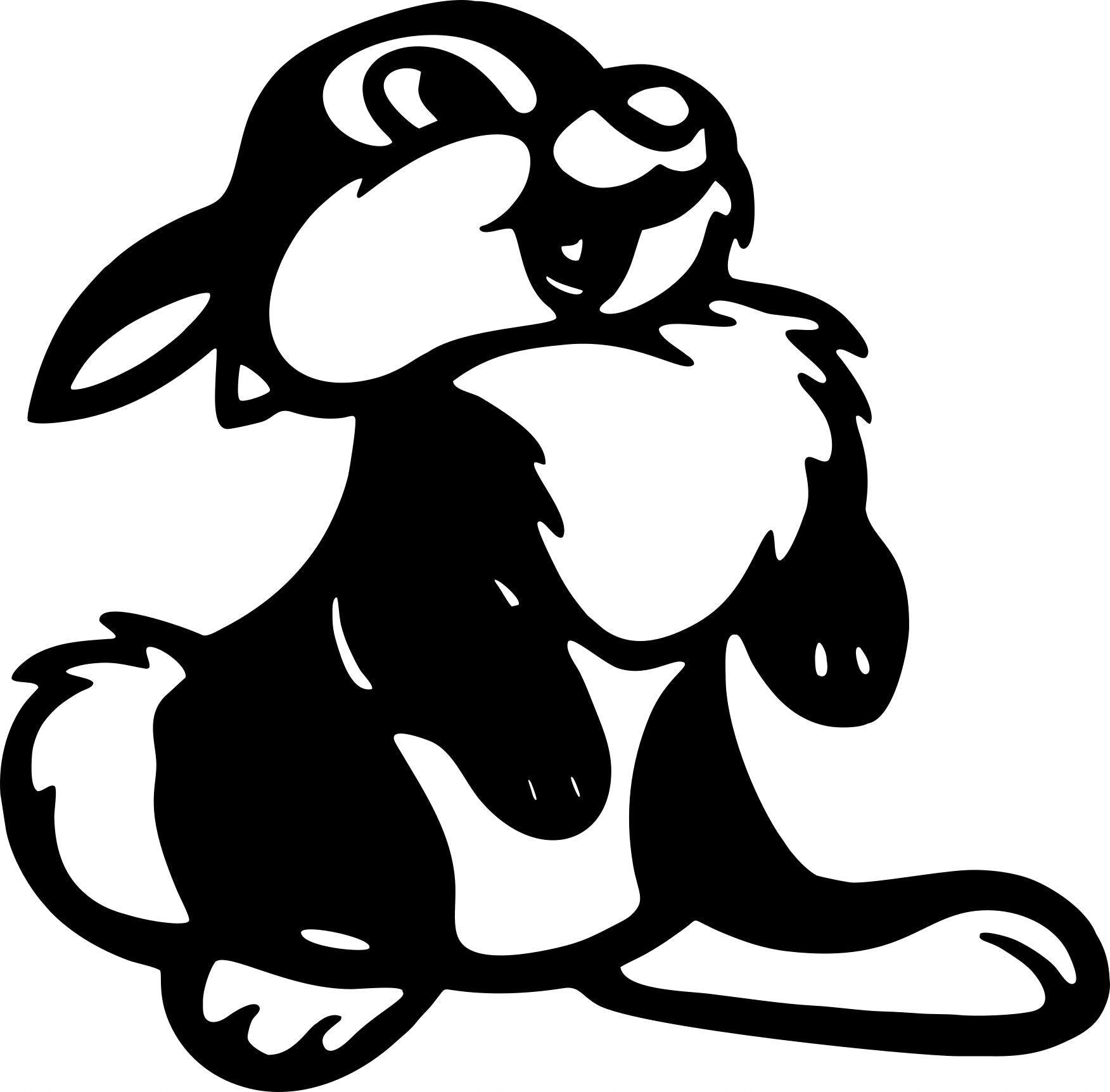 Sticker without background for car HARE RABBIT 15 x 15,2 cm