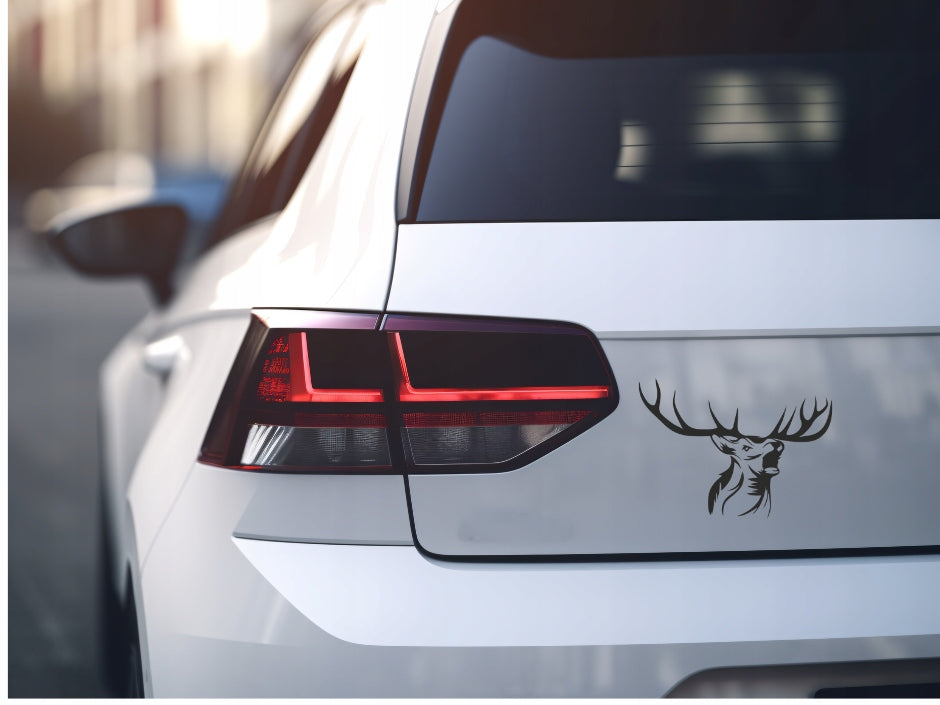 Sticker without background for car HEAD ANTLERS DEER 14 x 19,5 cm EAN (GTIN) 5904933324514