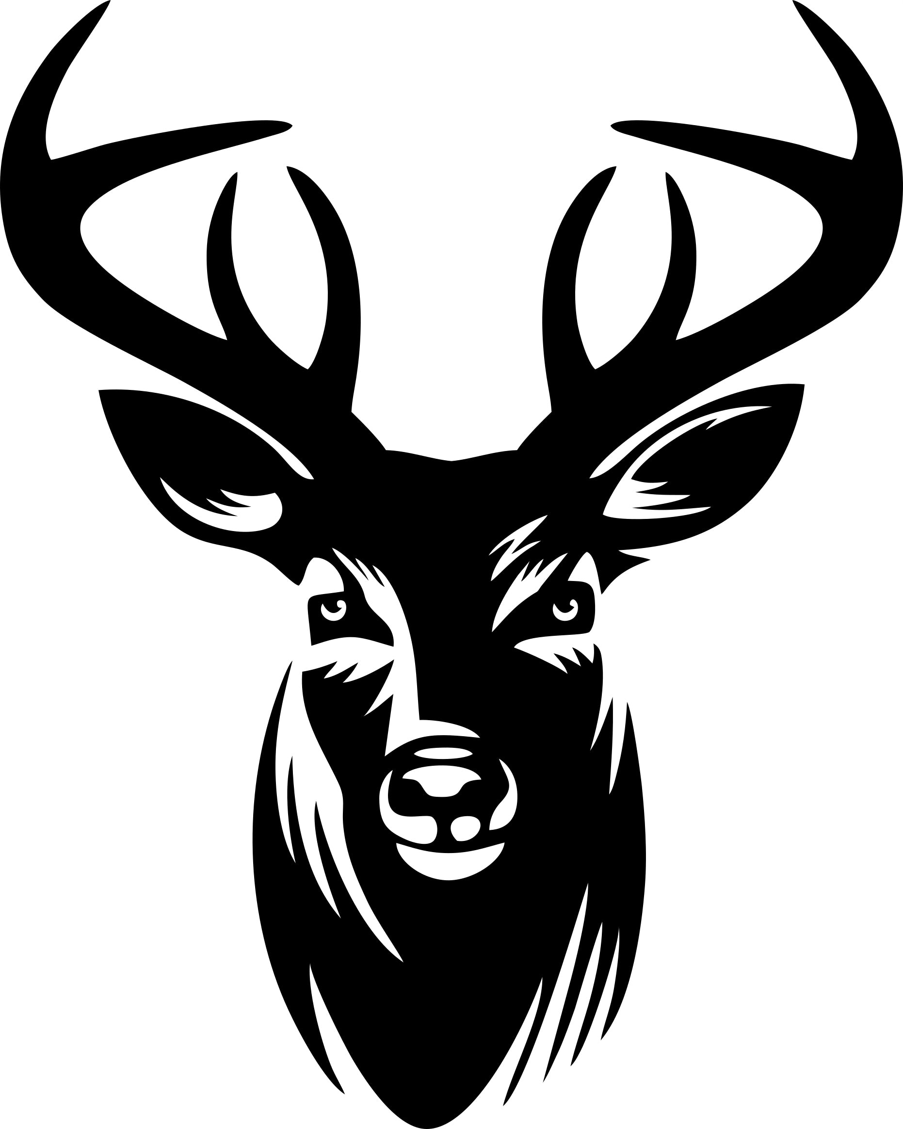 Sticker without background for car HEAD ANTLERS DEER 15 x 12,0 cm