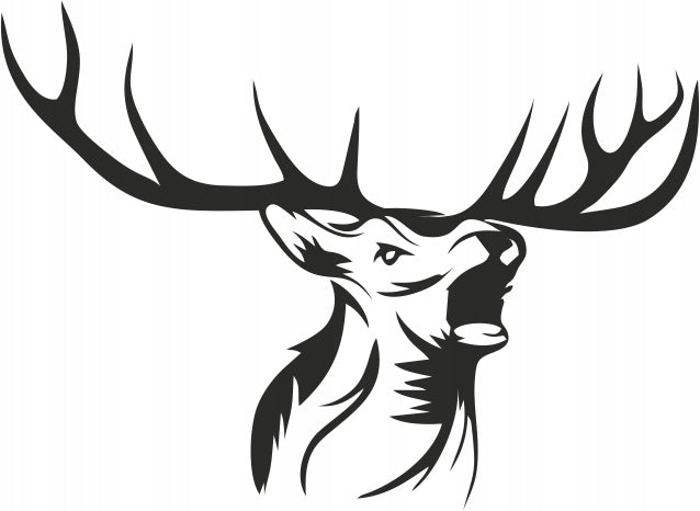 Sticker without background for car HEAD ANTLERS DEER 16 x 22,3 cm