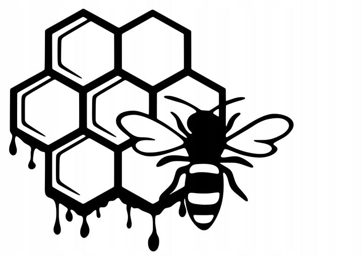 Sticker without background for car HONEYCOMB beekeeper 18 x 21,0 cm