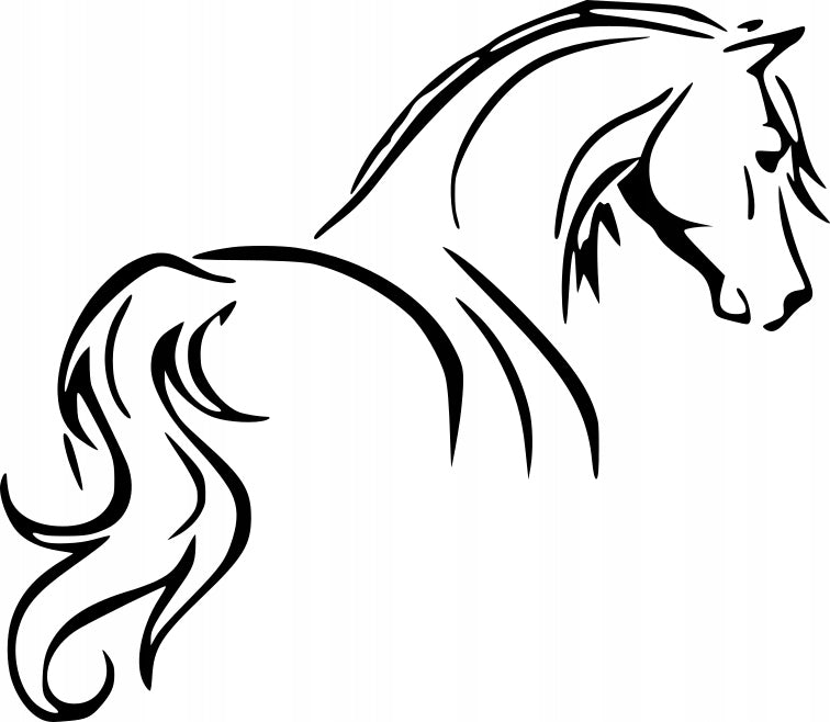 Sticker without background for car HORSE silhouette horse 17 x 19,5 cm