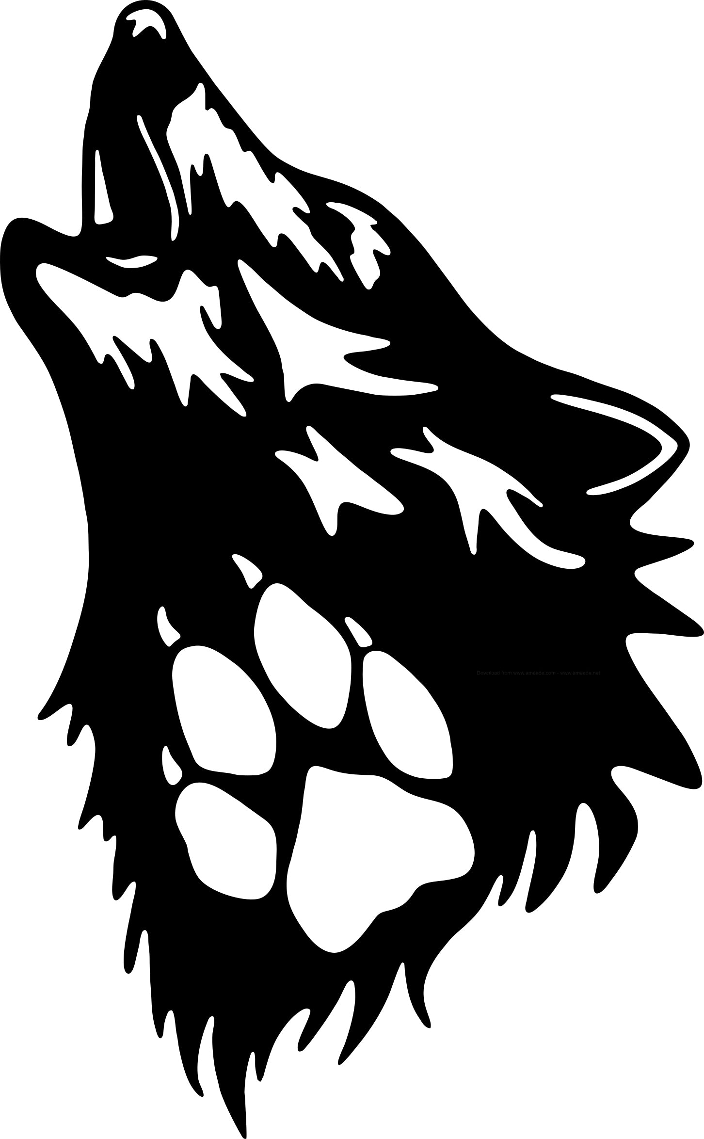 Sticker without background for car HOWLING WOLF 18 x 11,1 cm