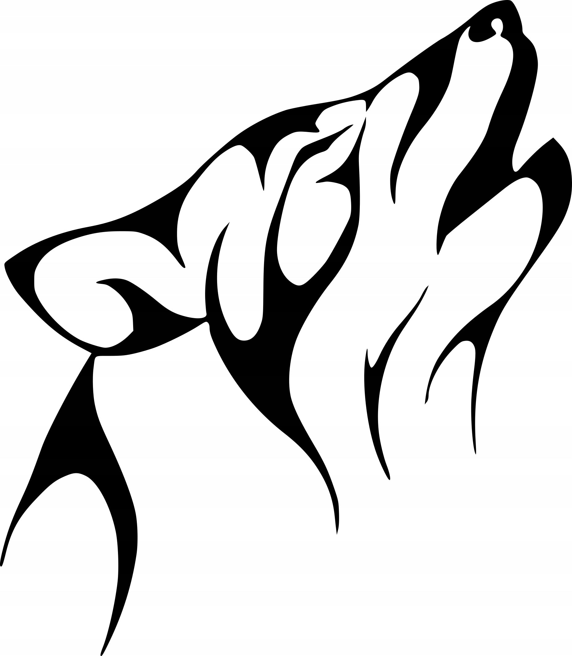 Sticker without background for car HOWLING WOLF 18 x 15,7 cm
