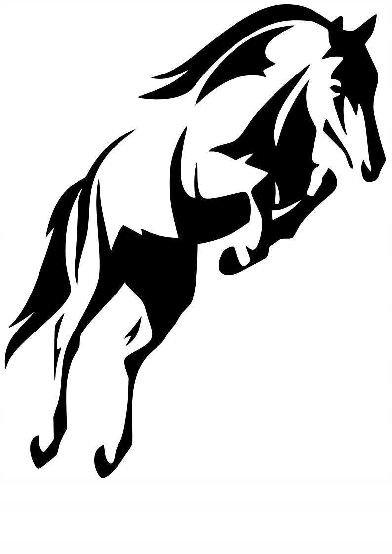 Sticker without background for car JUMPING HORSE 18 x 14,5 cm
