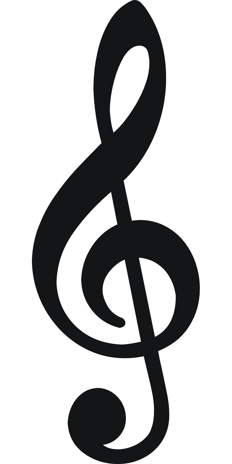 Sticker without background for car KEY VIOLIN note 21 x 7,6 cm